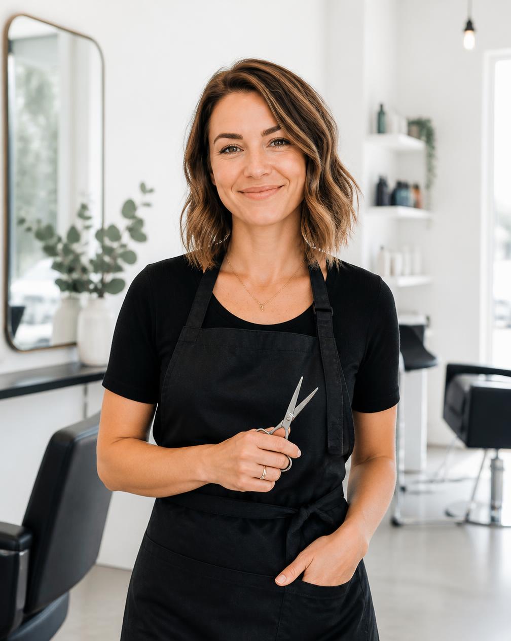 Elise Marlow, hairstylist, in her Indianapolis studio