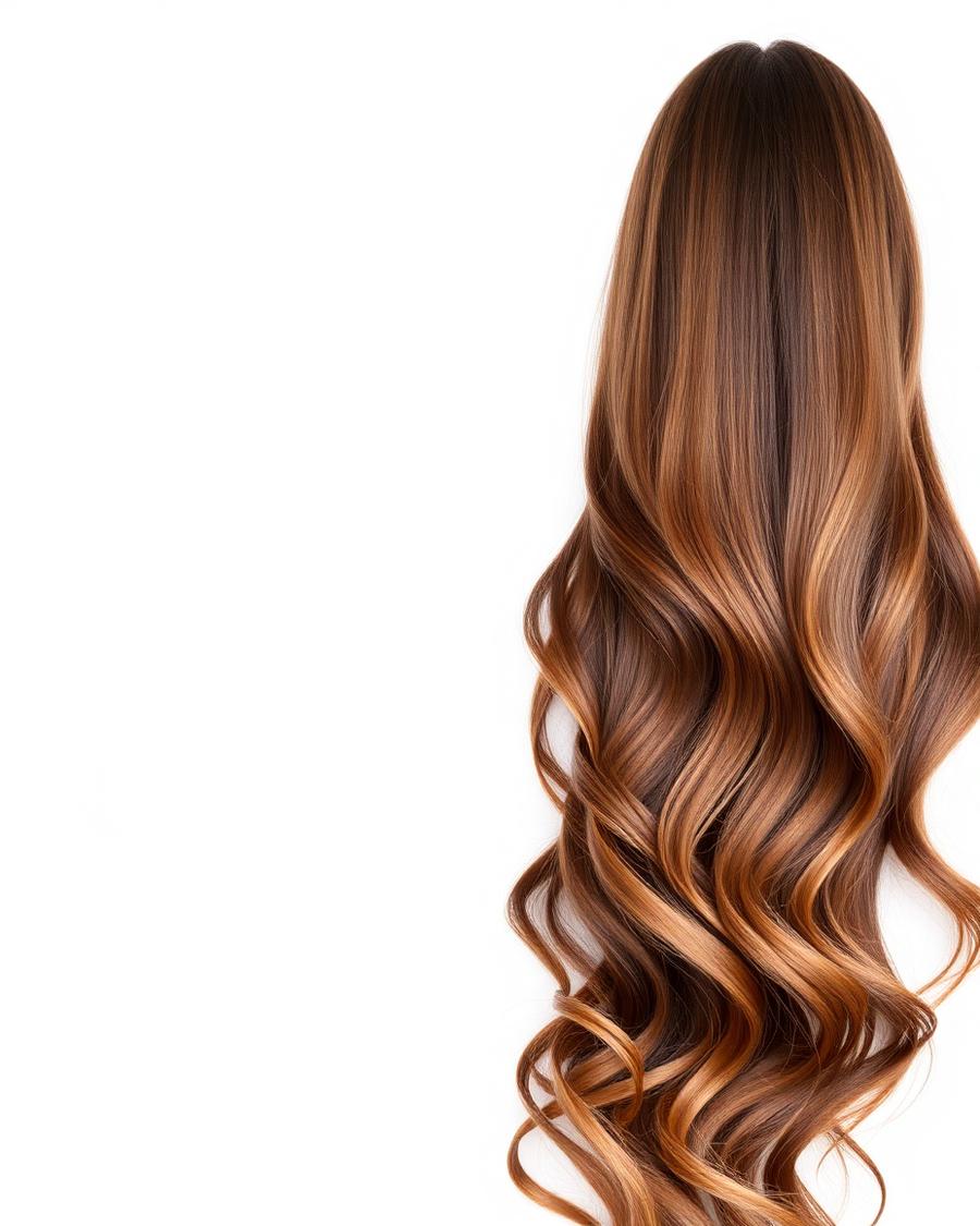 Long waved hair with seamless extensions